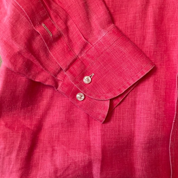 Neiman Marcus Italian fine 100% Linen fabric, button cuffs and collar - Picture 2 of 9